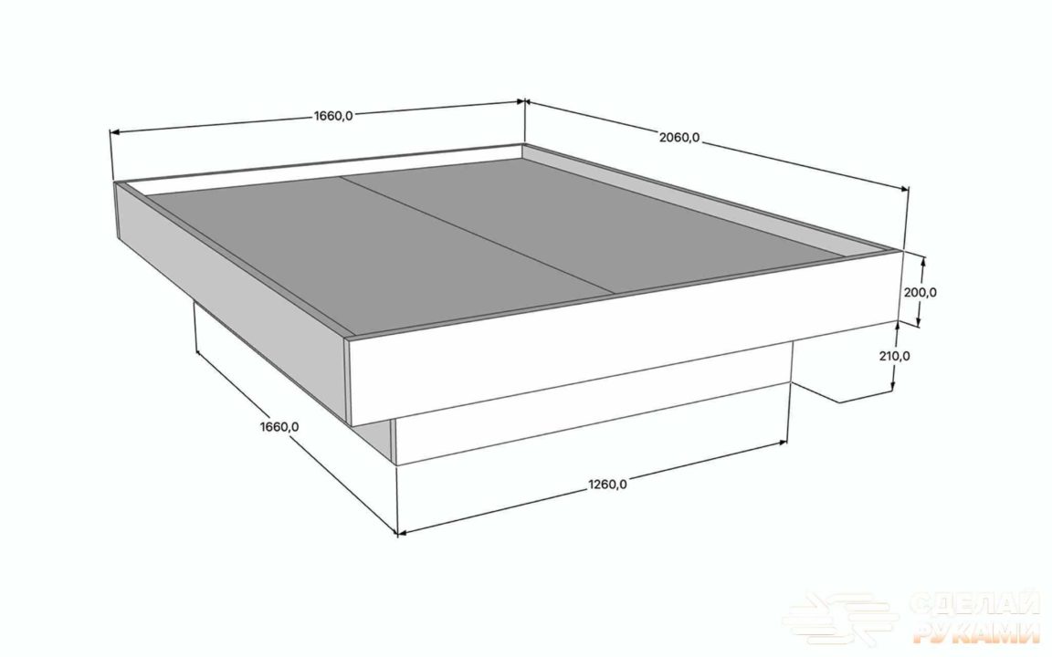 Парящая кровать чертеж с размерами из металла